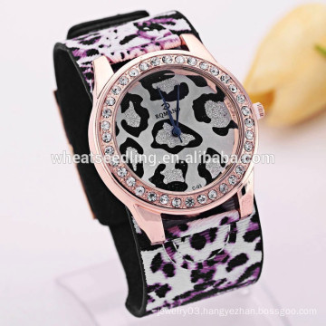 Leopard leather watchband elegant cheap bangle watches